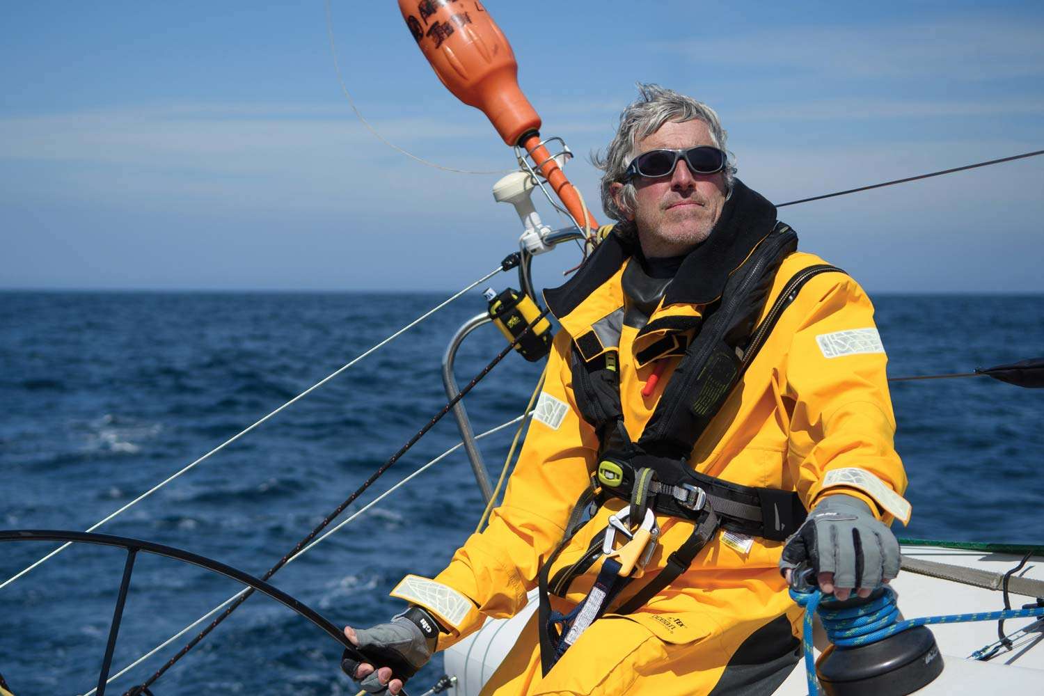 Sea to Sky - Tim at the helm - Rustic Irish sailing adventures on the rugged Wild Atlantic Way